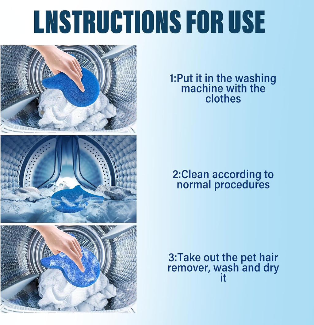 Pet Hair Remover for Laundry, Reusable Dog & Cat Hair Remover Tool, Effectively Removes Pet Hair, Lint and Dander from Bedding and Clothing, Suitable for Washing Machines, Dryers 4PCS