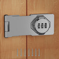 Keyless Combination Lock 3-Digit Combination Lock for Doors & Drawers Twist Knob Hasp Latch Lock with Password Code Zinc Alloy Latch for Kitchen Cabinets, Drawers, Cupboards (Silver)