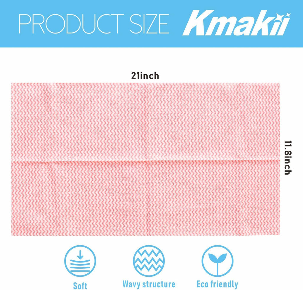 KMAKII Handi Wipe Reusable Cloths - Multi-Purpose Disposable Dish Cloths and Towels, Ultra Absorbent, Fast-Dry, Durable Cleaning Wipes for Kitchen and Home, 4colors, 11.8 x 21 inches, Pack of 80
