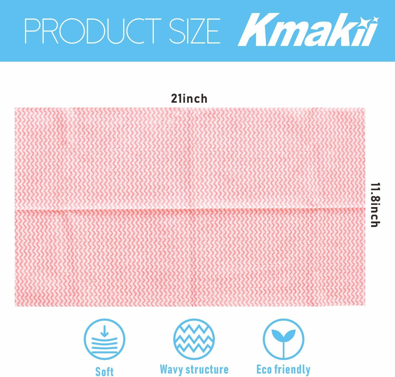 KMAKII Handi Wipe Reusable Cloths - Multi-Purpose Disposable Dish Cloths and Towels, Ultra Absorbent, Fast-Dry, Durable Cleaning Wipes for Kitchen and Home, 4colors, 11.8 x 21 inches, Pack of 80