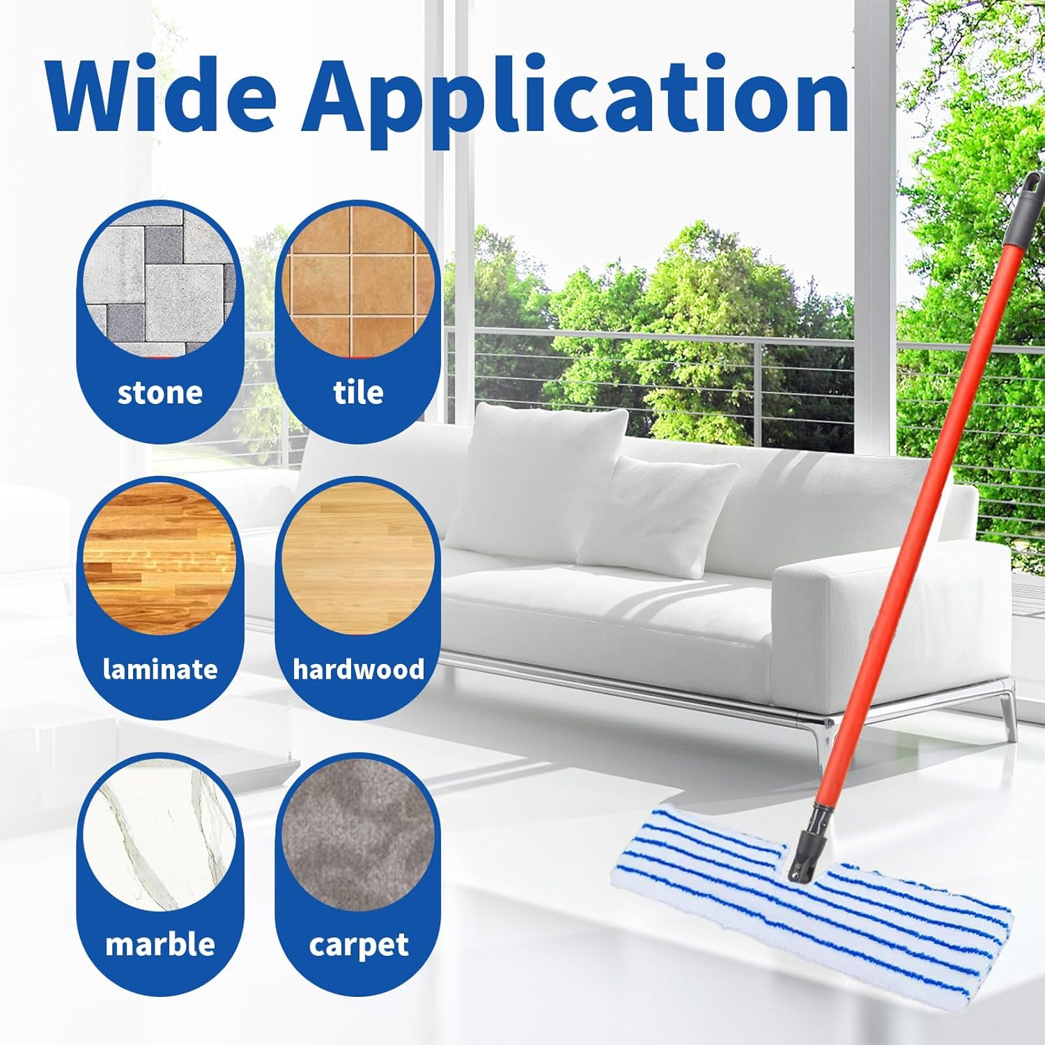 4 Pack Microfiber Mop Pads for O Cedar Mop Replace Head, Flip Mop Refills Compatible with O-Cedar Hardwood Floor 'N More, Reusable & Washable Mop Covers for Dry/Wet Use
