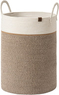 LA JOLIE MUSE Woven Basket Rope Storage Baskets - Large Cotton Organizer, Basket for Baby Blanket, Kids Toy Nursery Laundry Basket Mocha XL