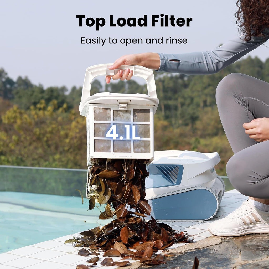 Poolmate Hydro 3S Cordless Robotic Pool Vacuum for Inground Pools, 4 Cleaning Modes, App Control, 300 Mins ECO Mode, Smart Navigation S-Path, 4.1L Large Filter Basket, Ideal for Aboveground Pools