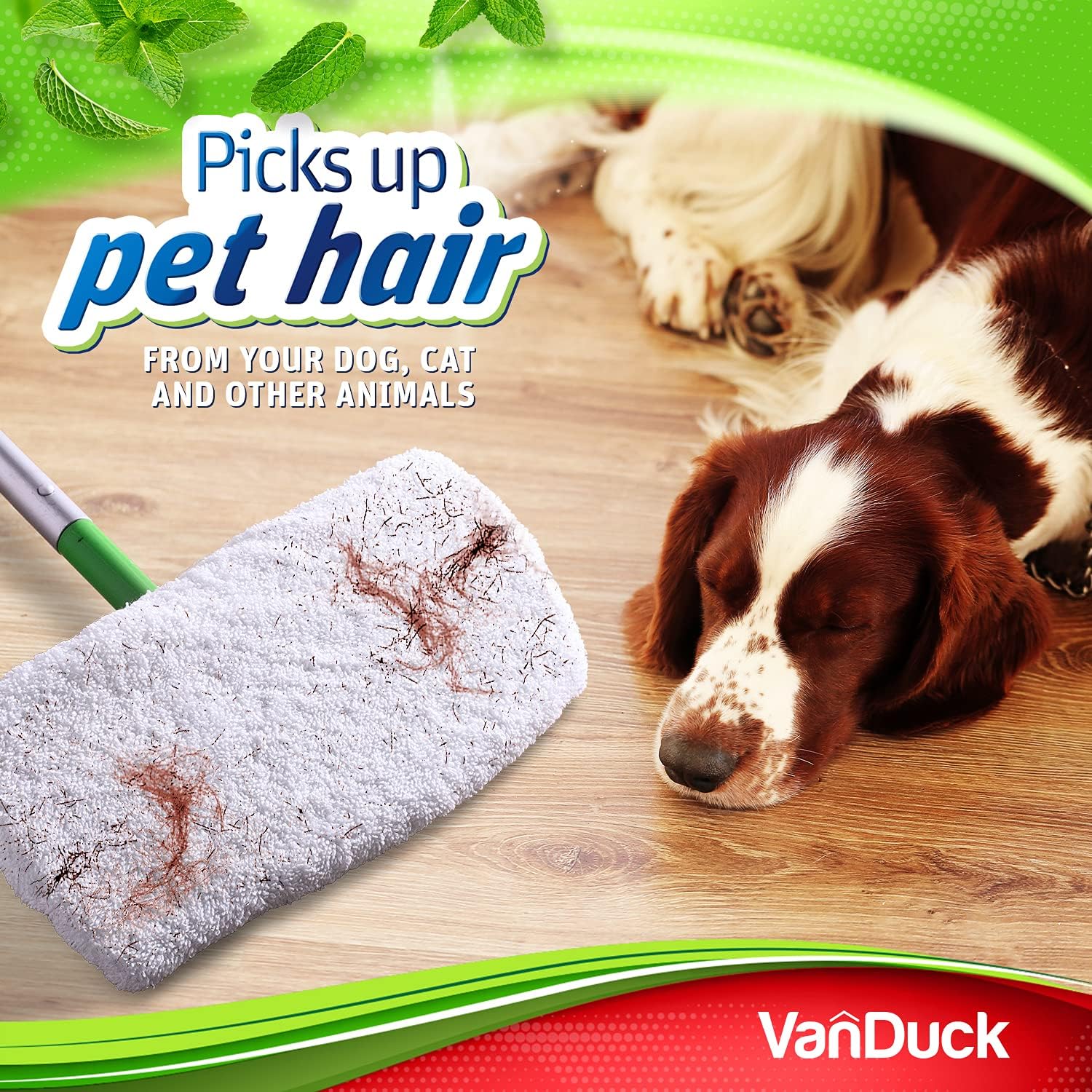 VanDuck Reusable 100% Cotton Mop Pads Compatible with Swiffer Sweeper (2-Pack), Terry Cloth Mop Covers Washable for Wet Mopping and Floor Cleaning (Handle is Not Included)