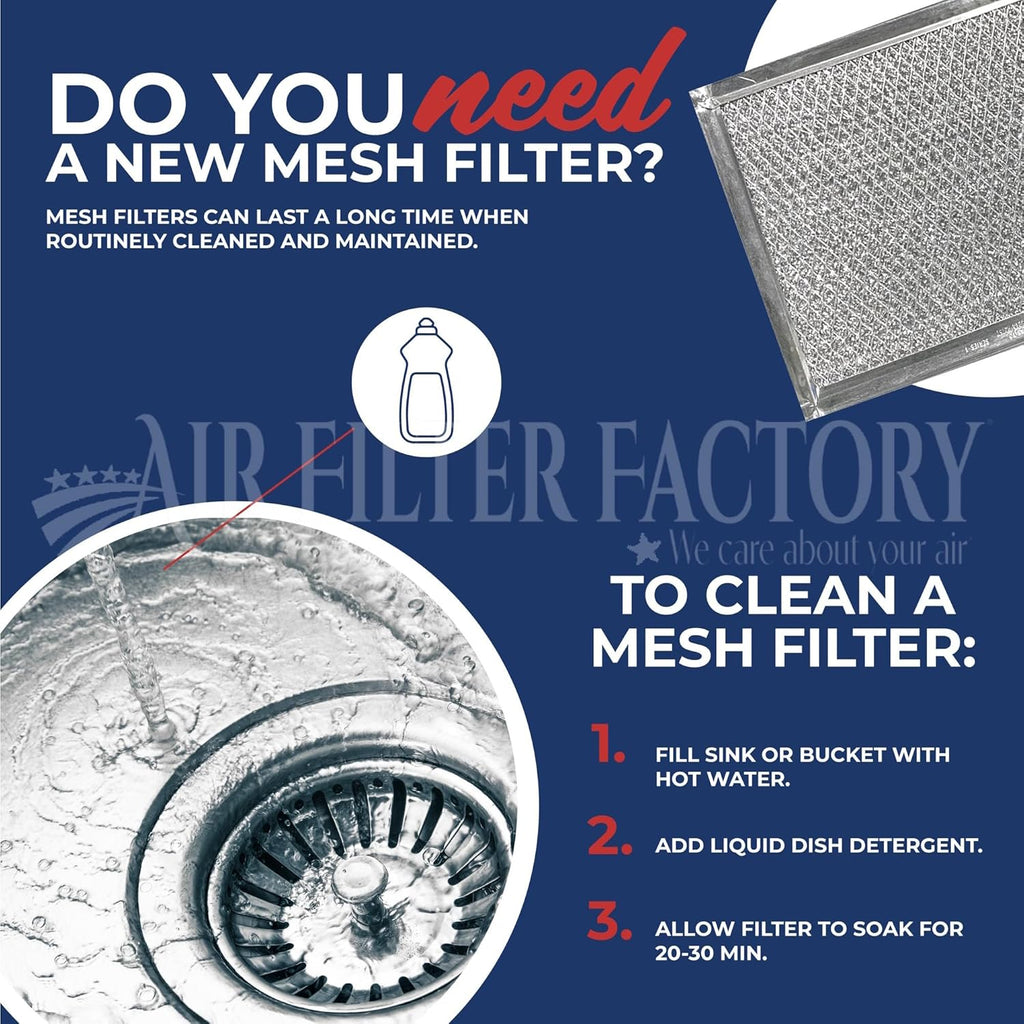 Air Filter Factory A-Coil Filter 921784, C8DAM01830U-B, 921788 Replacement For Nordyne HVAC Aluminum Mesh Filter Screen 15" X 16.92" X 3/32" 2-Pack