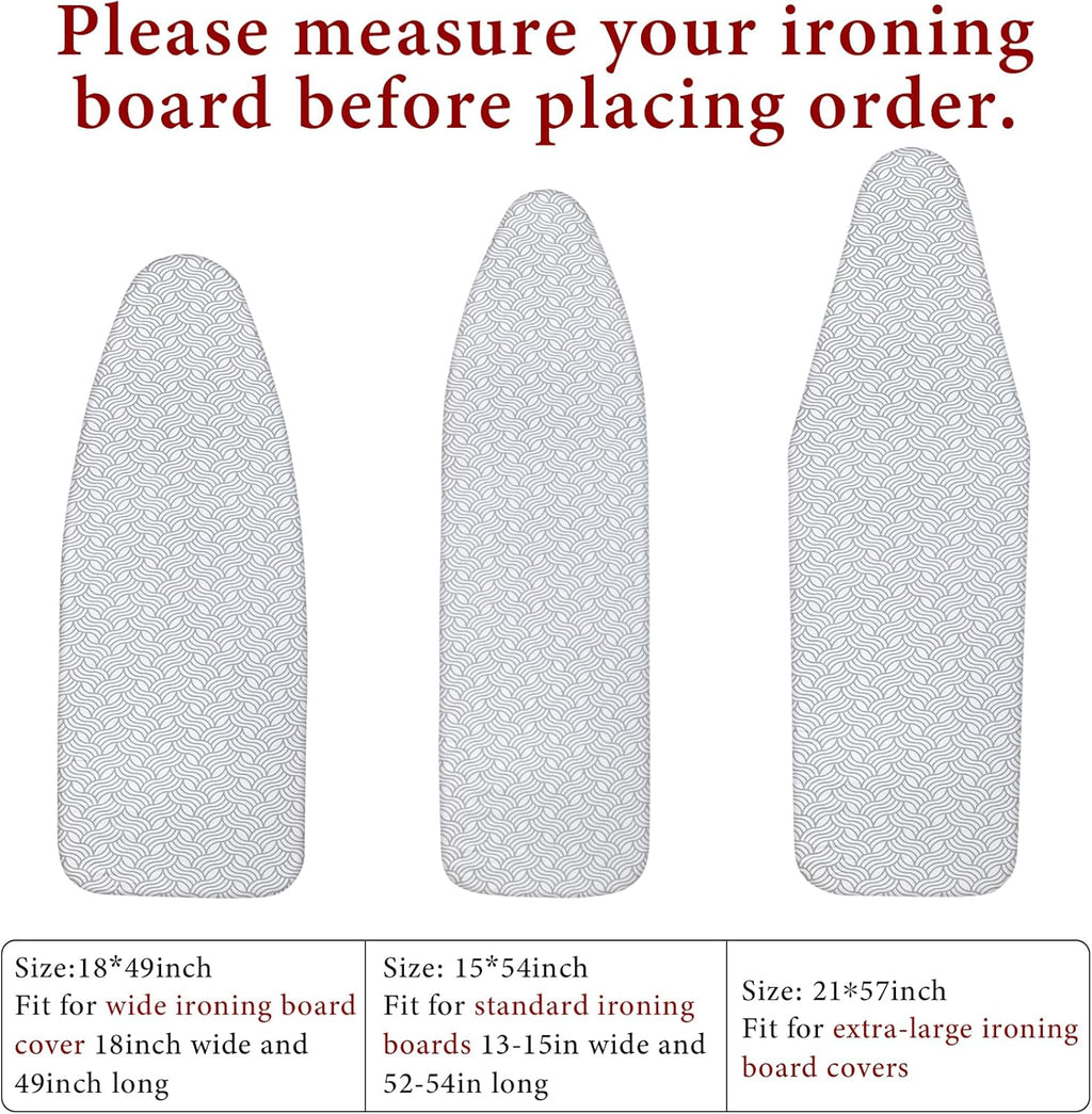 Dalykate Ironing Board Cover and Pad, 15" x 54", Thick Padding, Elastic Edge, Scorch & Stain Resistant, Includes Fasteners & Mesh Cloth