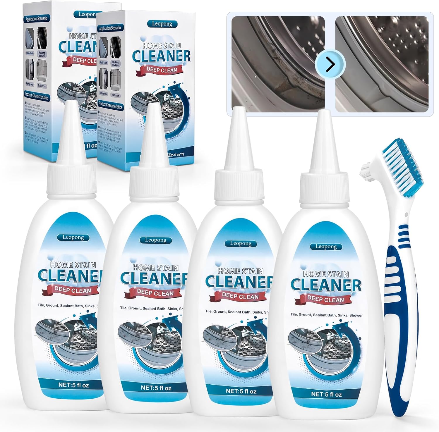 Home Cleaner Gel, Cleaner for Washing Machine, Refrigerator Strips, Household Shower, Kitchen Sinks, Walls, Tiles, Bathrooms- 20 fl oz