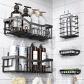 EUDELE Adhesive Shower Caddy, 5 Pack Rustproof Stainless Steel Bath Organizers With Large Capacity, No Drilling Shelves for Bathroom Storage & Home Decor-XL Size