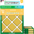 Filterbuy 24x30x1 Air Filter MERV 11 (MPR 1200) Allergen Defense Replacement (4-Pack), Electrostatic Pleated HVAC AC Furnace Filters, Made in USA (Actual Size: 23.88 x 29.88 x 0.75)