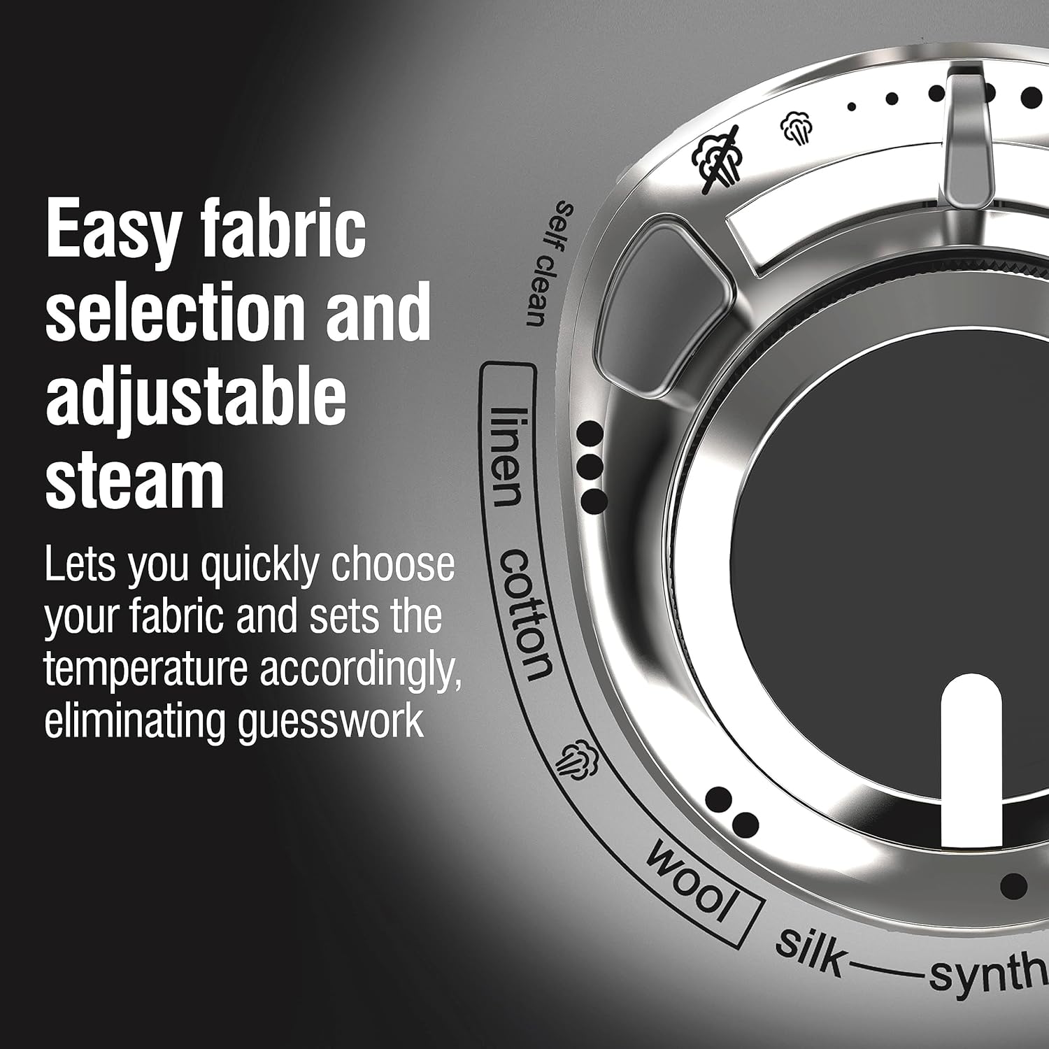 CHI Steam Iron for Clothes with 8’ Retractable Cord, 1700 Watts, 3-Way Auto Shutoff, 400+ Holes, Professional Grade, Temperature Control Dial, Titanium Infused Ceramic Soleplate, Black/Chrome (13109)