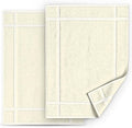Pearl Linens Pack of 2 100% Cotton Bath Mat 18x25 inches, Soft & Absorbent Quick Dry Bathroom Mats Set, Not Bathroom Rugs, After Shower Mats, Bath Tub Mat, 687 GSM, Machine Washable, Ivory