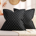 ZWJD Pillow Covers 16x16 Set of 2 Soft Polyester Textured Pillow Covers with Stylish Flange Edge Cozy Farmhouse Throw Pillows for Couch Bed Sofa Living Room