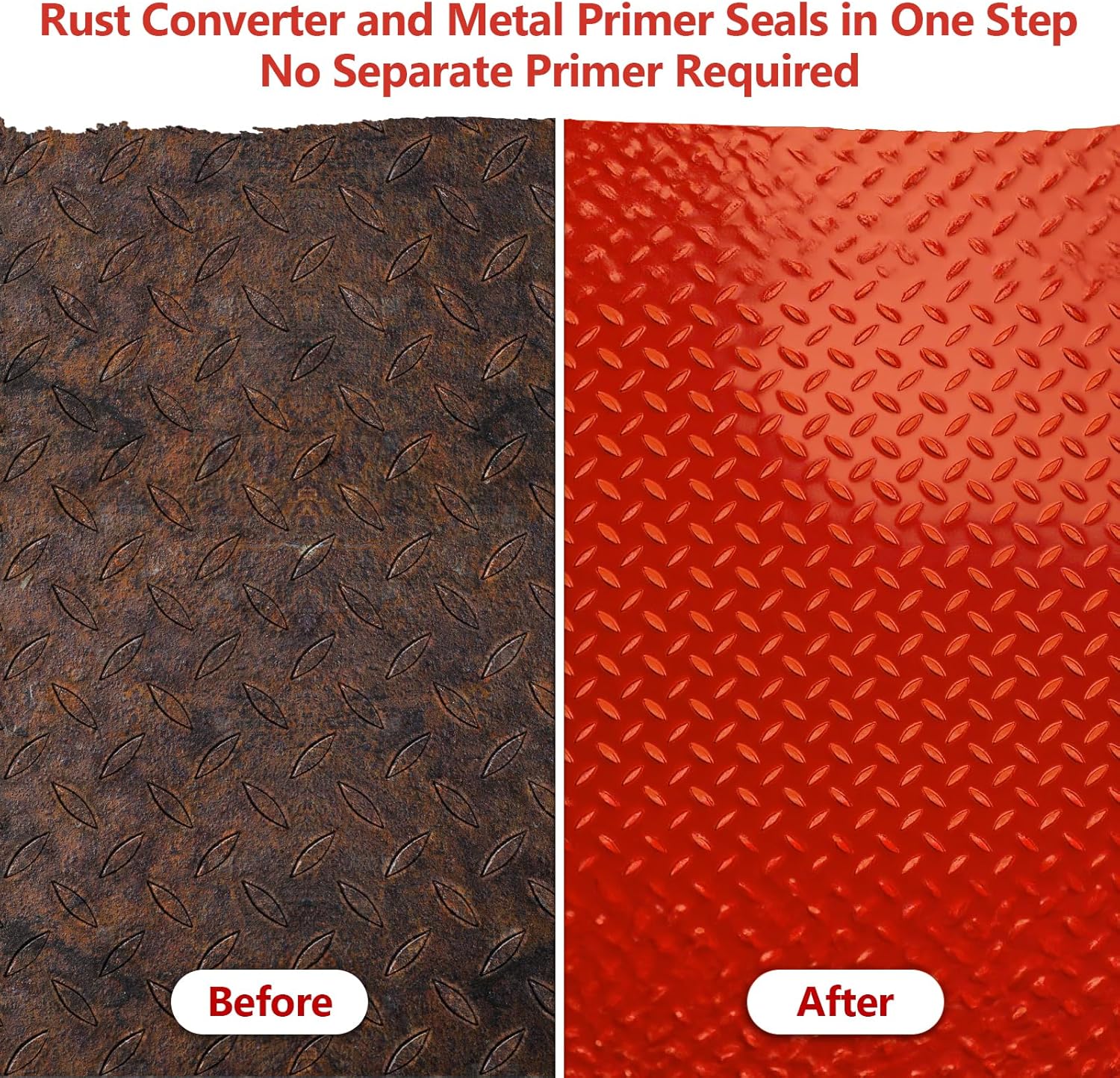 4-in-1 Rust Converter & Metal Primer, 141 Fl OZ Red Rust Inhibitor Paint for Metal, Remove & Convert Rust And Also Protect, Industrial Grade Water Based Rust Reformer, Heat Resistance & UV Resistant