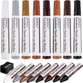 DEWEL Furniture Markers Touch Up, Upgrade Wooden Furniture Repair Kit, Premium Wood Scratch Repair Markers and Wax Sticks for Wood Stains Scratches Hardwood Floors Tables, Set of 17