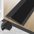 Gaahing Aluminum Floor Transition Threshold Strip, Bridge The Height Gap Between 0.3 to 1.6 inches for Doorway Ramp (2Pcs x 35.4in x 3.9in, Matte Black)