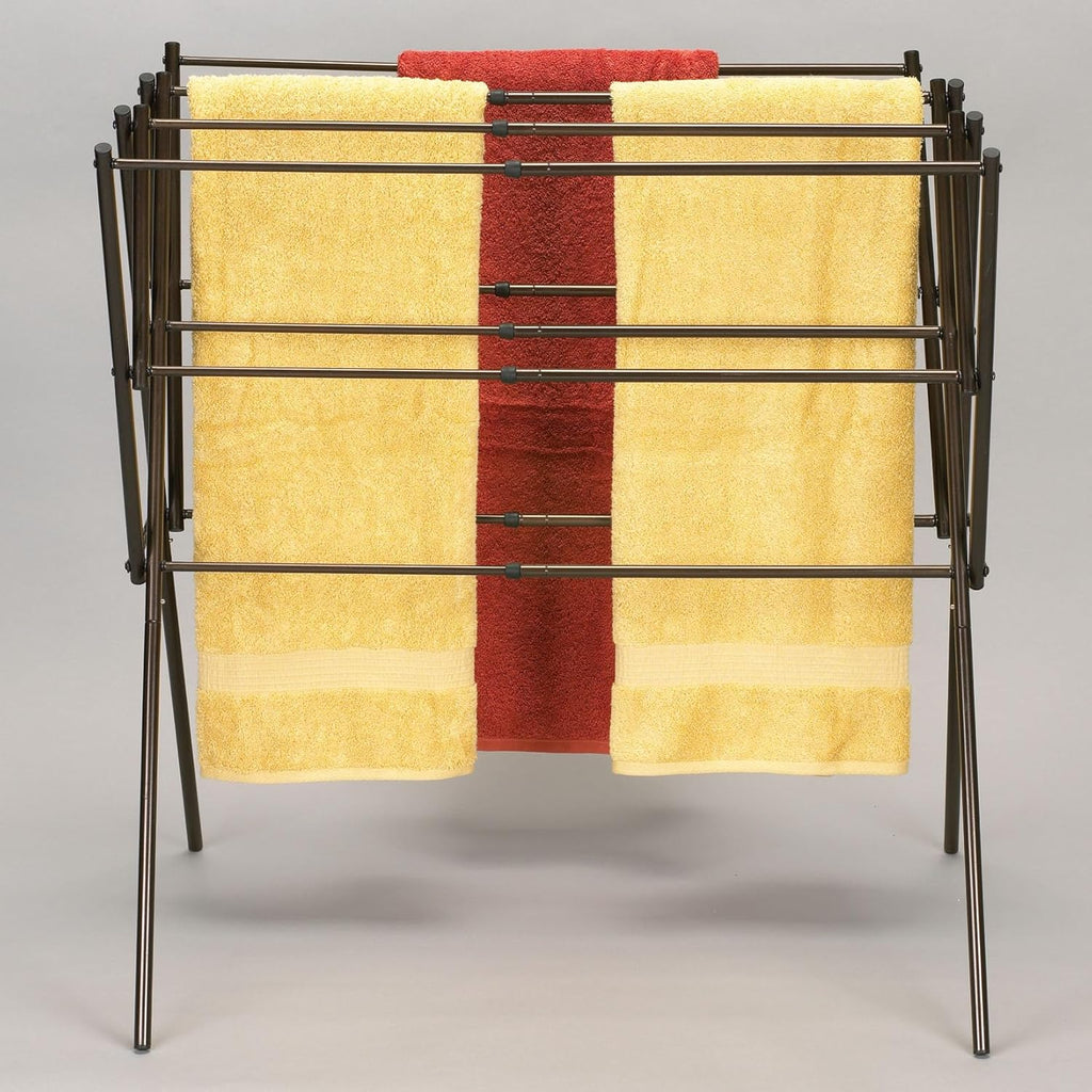 Household Essentials 5175 Collapsible Expandable Metal Clothes Drying Rack, Antique Bronze, STORAGE