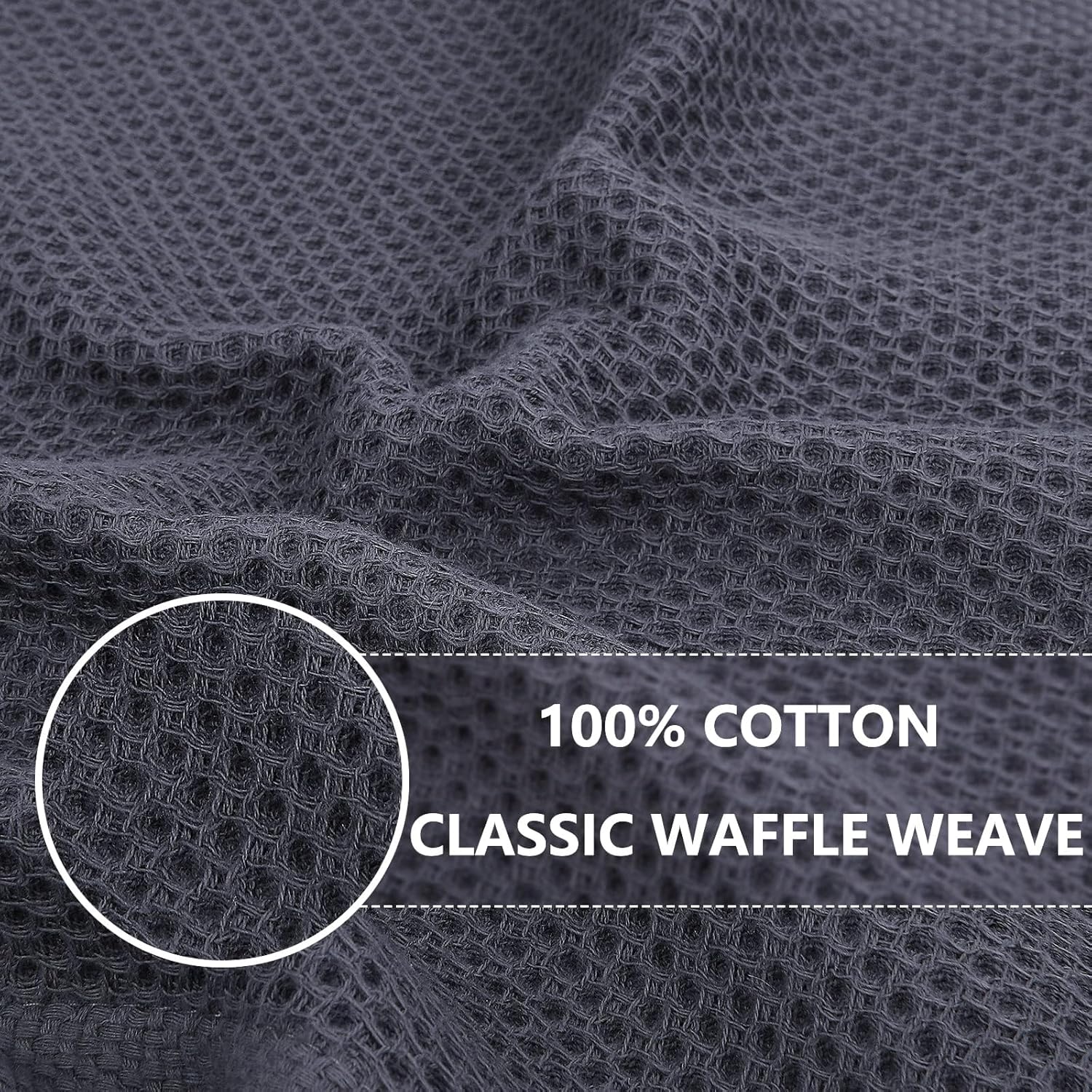 Homaxy 100% Cotton Waffle Weave Kitchen Dish Towels, Ultra Soft Absorbent Quick Drying Cleaning Towel, 13 x 28 Inches, 12-Pack, Mixed Color