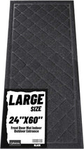Front Door Mat Outside Entrance, 24" x 60" Heavy Duty All-Season All-Weather Waterproof Doormat Trap Dirt and Moisture Easy Clean Low Profile Patio Porch Entryway Mat