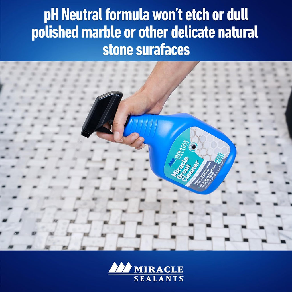 Miracle Sealants Heavy Duty Miracle Grout Cleaner Spray for Natural Stone, Marble, Tile & Grout, Quart