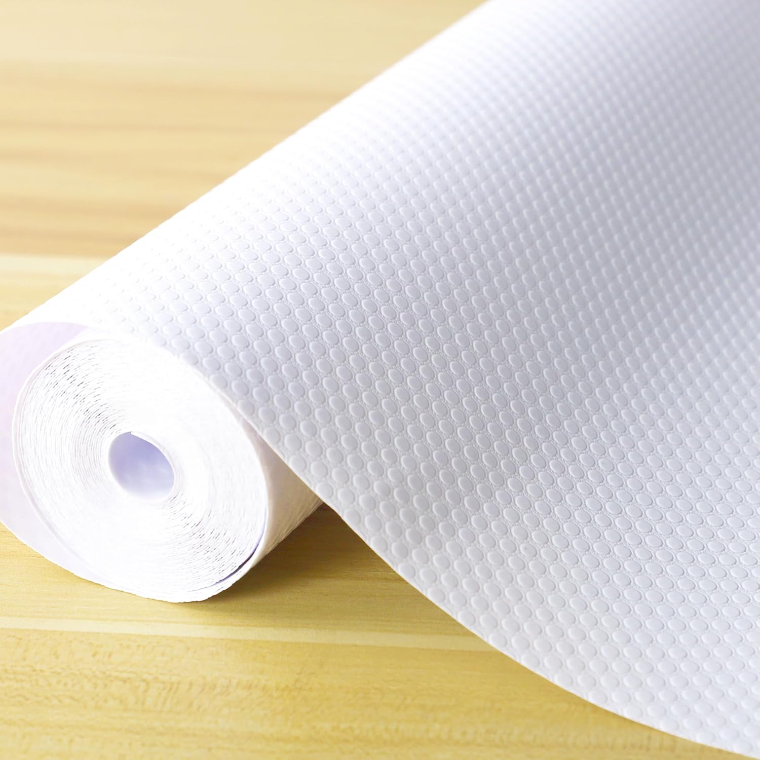 Cabinet Shelf Liners 15 Inch Wide X 20 Ft Kitchen Drawer Liner Non-Adhesive Pantry Cupboard Liner Non-Slip Waterproof & Oil-Proof Refrigerator Shelf Liners Strong Grip Drawer Mat (White)