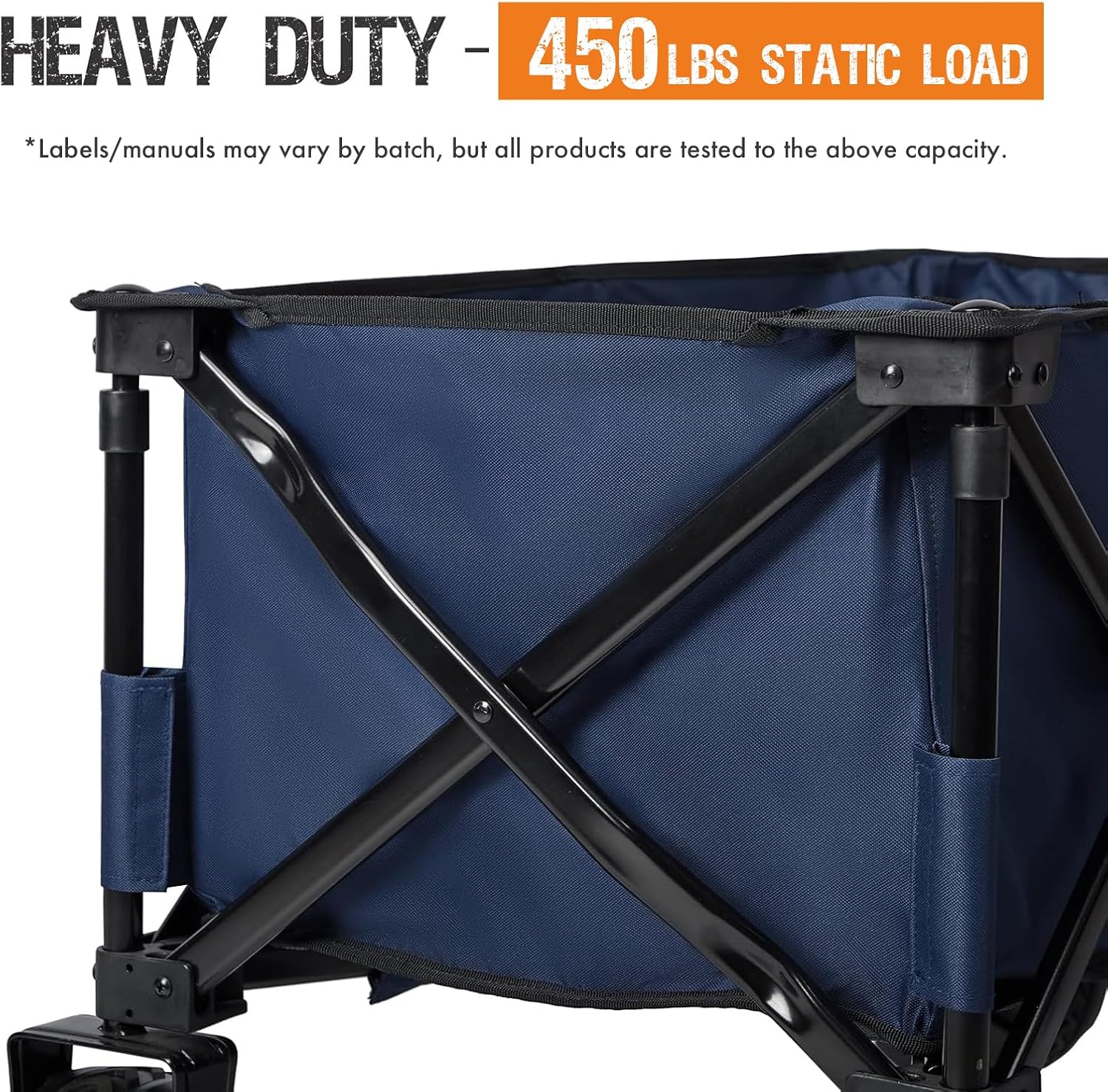 PORTAL Heavy-Duty Folding Wagon Cart, Large Collapsible Utility Wagon with All-Terrain Wheels for Beach, Camping, Garden & Grocery