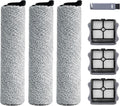 Roller Brush and Filter Replacement Compatible with Tineco iFloor 3/ Floor One S3 Cordless Vacuum Cleaner, Replacement Parts Include 3 Brush Rollers, 3 Filters
