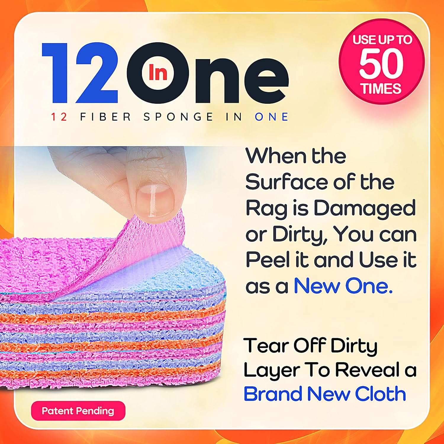 Magical Fiber Stain Remover- Use as Spot Remover- No Dry Cleaning Food, Grease, Coffee Off Laundry, Tea, Fabric, Pet Stains, Stain Remover Sponge Clothes, Carpet, Sofa, Mattress & Upholstery (2 Pack)