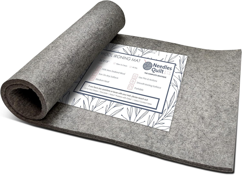 36" x 18" Wool Pressing Mat for Quilting | 100% Natural New Zealand Wool Ironing Mat for Quilters | Quilting Ironing Pad & Wool Pressing Pad for Sewing, Quilters & Craft Projects