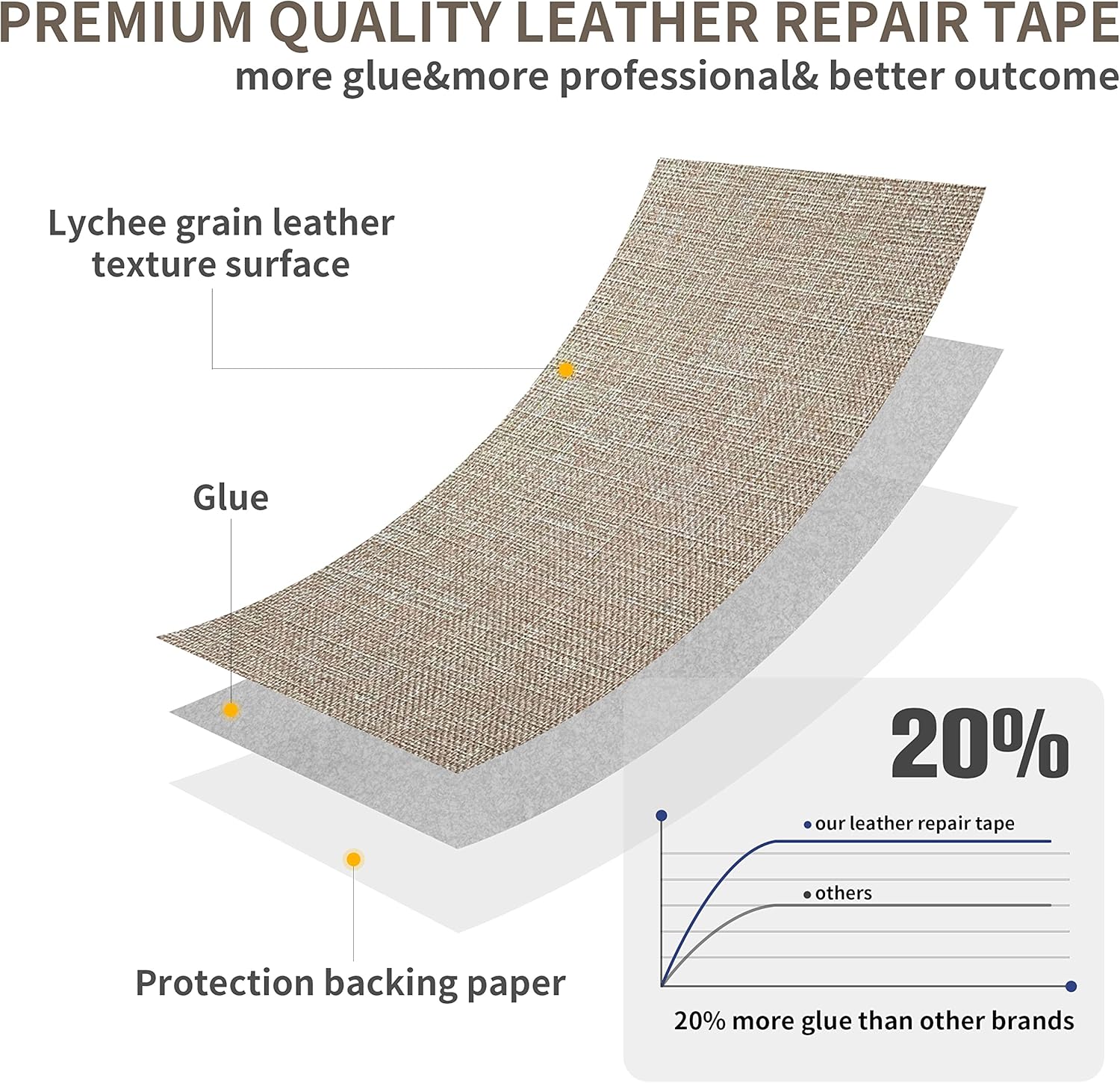 Coarse Linen Repair Patches, Self-Adhesive Linen Fabric Patches, 12X40 inch Extra Size, Multi Color, Can be Used for Linen Sofa Repair and Linen Clothes Repair(12" x 40",Cocoa Color)