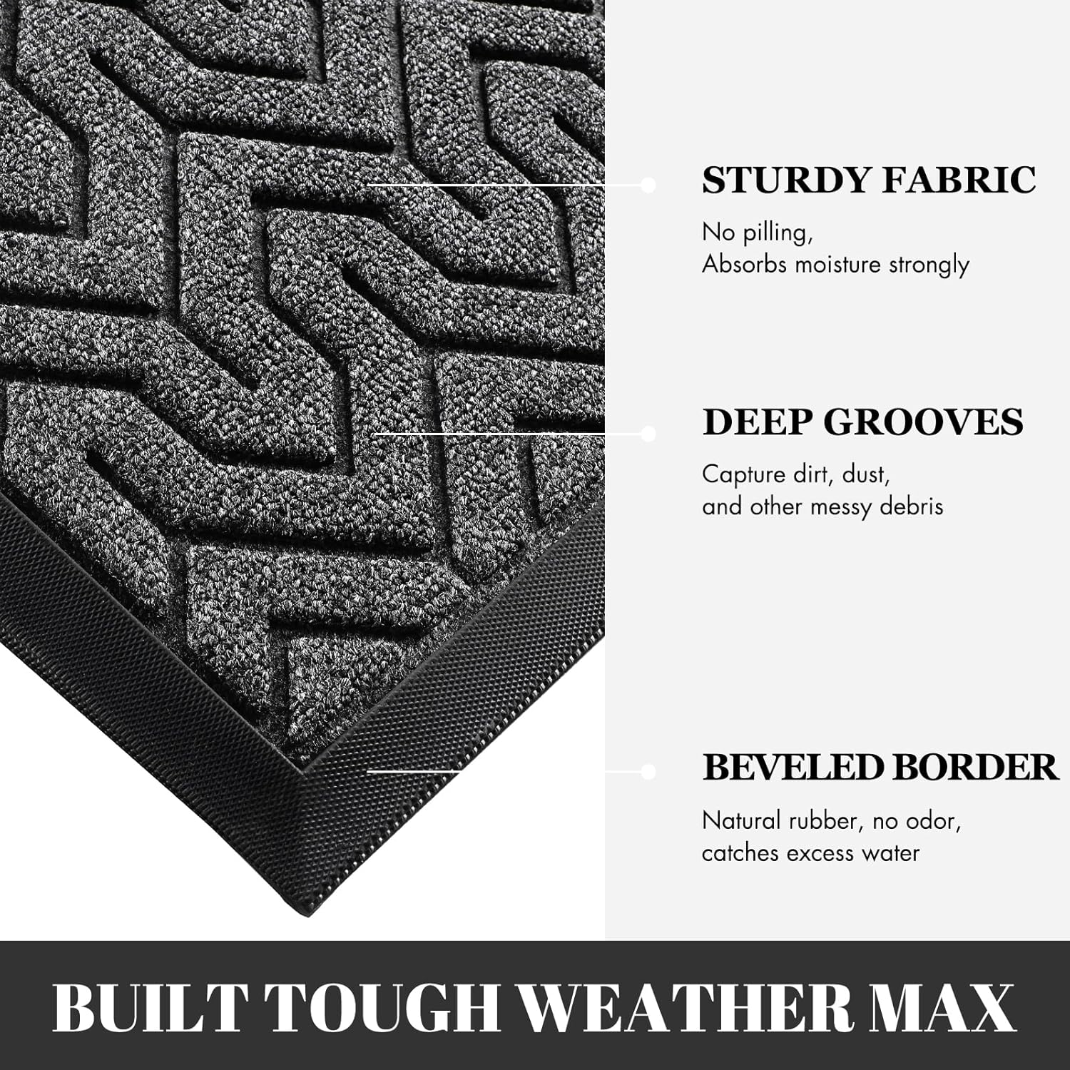 Yimobra 72x24 Indoor Outdoor Runner Rug, Heavy-Duty Waterproof Entrance Mat for High Traffic Areas, Commercial Grade Welcome Door Mat, Easy Clean, Mix Grey