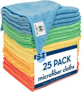 S&T INC. 25 Pack Microfiber Cleaning Cloth, Bulk Towels for Home, Reusable Microfiber Towels for Cars, Cleaning Rags, Assorted, 11.5 Inches x 11.5 Inches, 25 Count