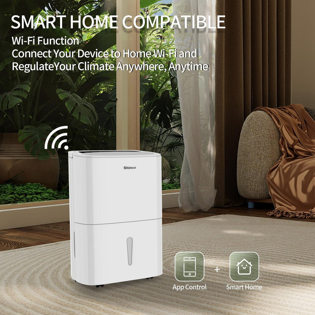 120 Pints Energy Star Dehumidifier with Drain Hose and WIFI for Large Spaces up to 6,000 Sq.Ft, Auto Defrost & Continuous Drainage - Ideal for Home Basements, Bathroom, and Bedroom