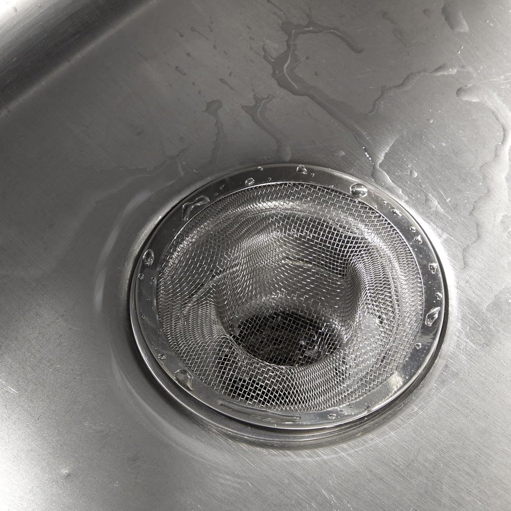 Juvale 4-Pack Stainless Steel Kitchen Sink Drain Strainer - Mesh Screen Sink Strainer and Hair Catcher for Bathroom (4.3", 2.8" and 2.1")