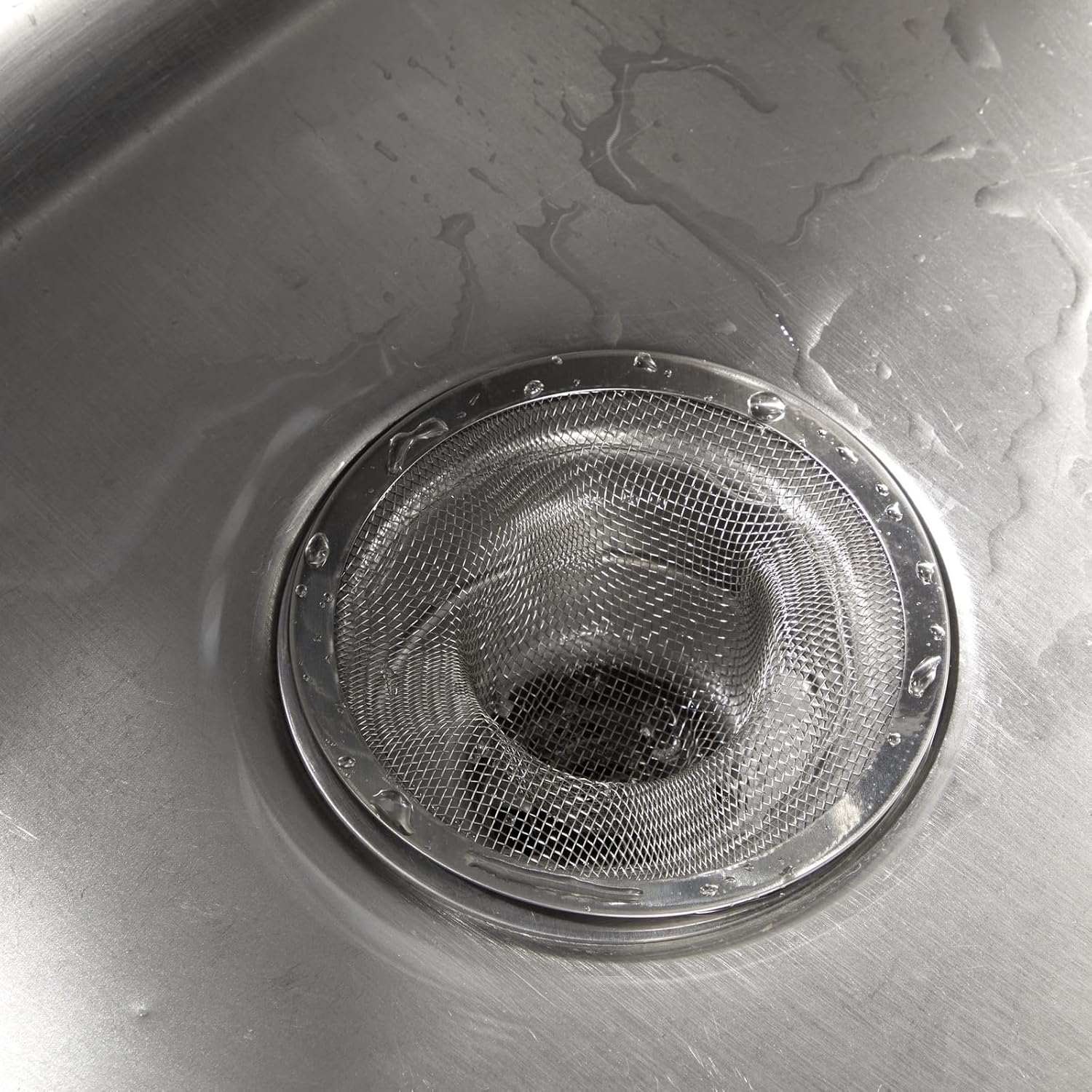 Juvale 4-Pack Stainless Steel Kitchen Sink Drain Strainer - Mesh Screen Sink Strainer and Hair Catcher for Bathroom (4.3", 2.8" and 2.1")