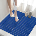 Shower Mat Non-Slip Bath Mat for Tub Floor & Stall with 200+ Suction Cups & Drain Holes, Quick Dry Machine Washable Bathtub Mat, Safe for Elderly& Baby, Bathroom Essentials 24x24 Inch (Blue)