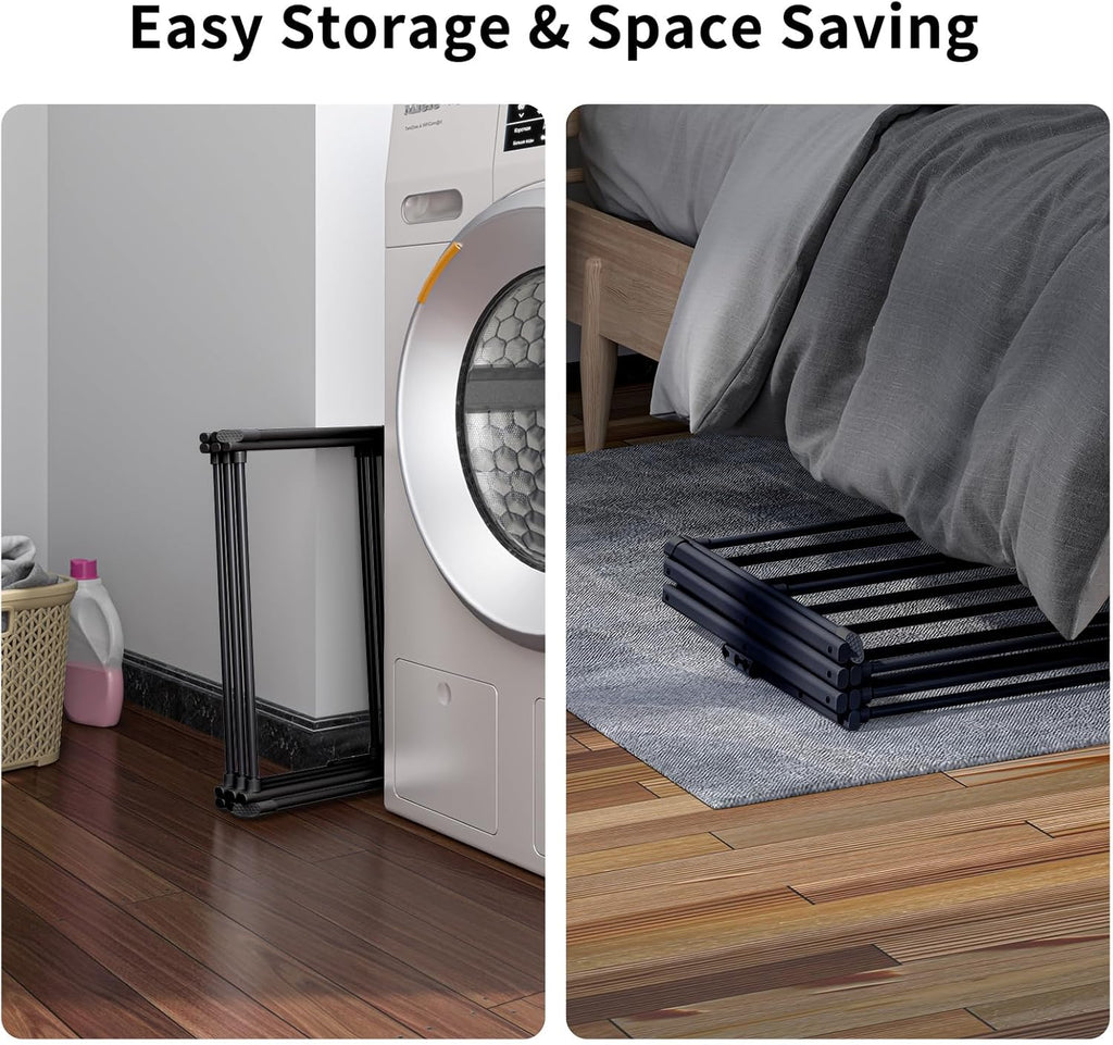 3 Tier Clothes Drying Rack,Foldable & Portable Clothing Drying Rack,Space-Saving Design, Indoor & Outdoor Laundry Rack for Drying Clothes,Metal Dryer Rack，Pure Black