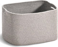 Woven Cotton Rope Storage Basket for Organizing, Cute Decorative Baskets for Gifts Empty, Organizer Bins for Dog Toy, Baby Laundry, 15“×11”×9.5“, Light Grey