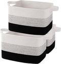 OIAHOMY Storage Basket, Woven Baskets for Storage, Cotton Rope Basket for toys,Towel Baskets for Bathroom - Pack of 3, Gradient Dark