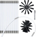 HOKLNUSE Dryer Vent Cleaner Kit Chimney Sweep Cleaning Tools Pellet Stove Cleaner Kit Air Dryer Duct Fireplace Brushes for Easy Lint Cleaning with 4" and 6" Brush Heads (Medium Duty, 25Feet)