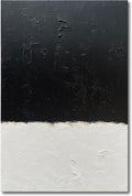 NANKAI Hand-Painted Black and White Wall Art, Minimalist Abstract Painting, Large Oil on Canvas Texture Wall Art, Office Art Contemporary Art 45x30 inches