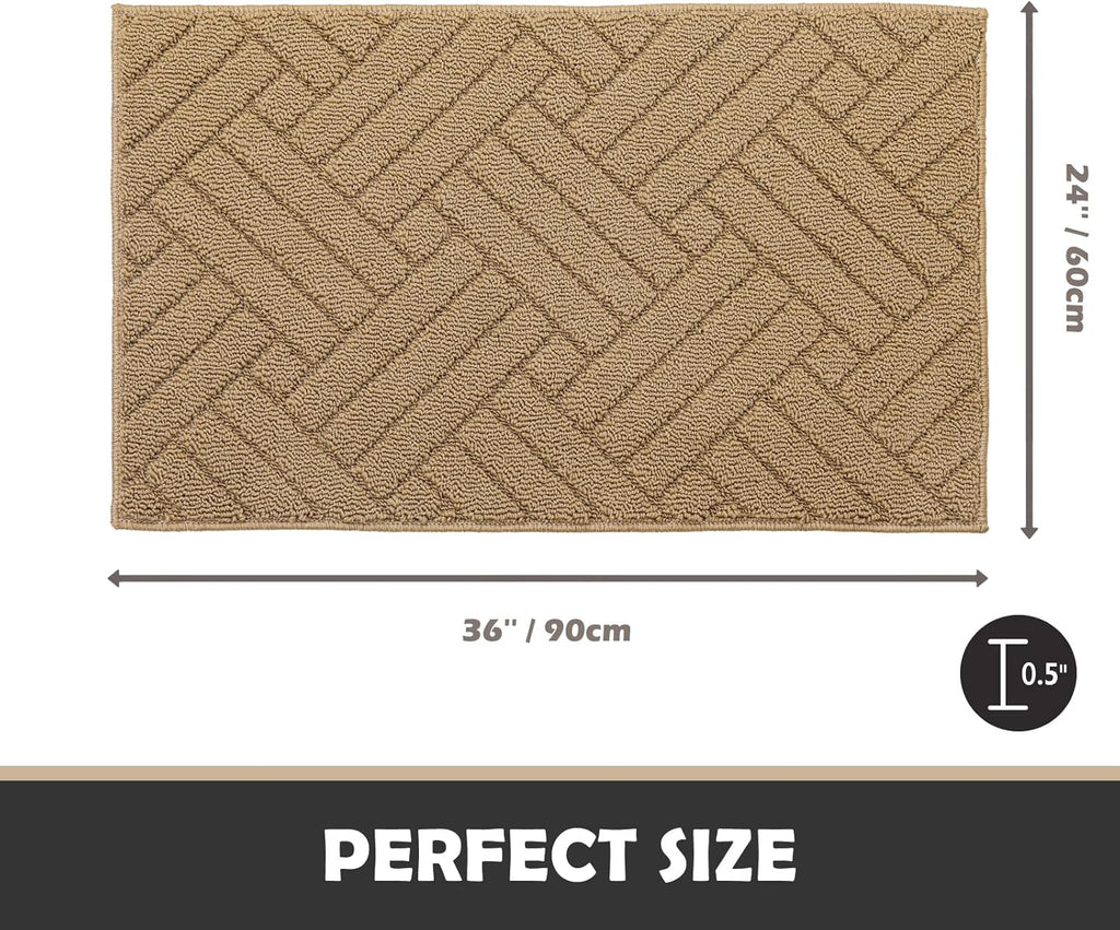 Door Mat Indoor Doormat, Entryway Rug Door Mats Non-Slip Rubber Backing, Low-Profile Entrance Rugs, Absorbent Resist Dirt Doormats Inside Floor Door mat for Entryway,24" x36 Brown