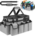 Cleaning Caddy Bag,Extra Large Cleaning Supplies Organizer with Handle for Housekeepers,Gray