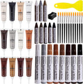 SEISSO Wood Furniture Repair Kit, 42 Pcs Wood Filler and Touch Up Markers with Wax Sticks, Vinyl Floor Repair Kit for Scratches, Cracks, Holes, Discoloration for Door, Stain, Floor, Table, Cabinet