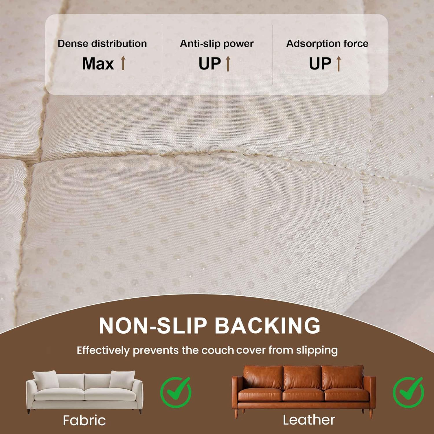 OTOB Couch Covers for 3 Cushion Sofa Pet Friendly, All Seasons Non Slip Plush Fuzzy Sofa Covers Washable, Soft Cozy Dog Bed Mat Sofa Slipcovers Furniture Protector (Cream, 27.6" x 82.7")