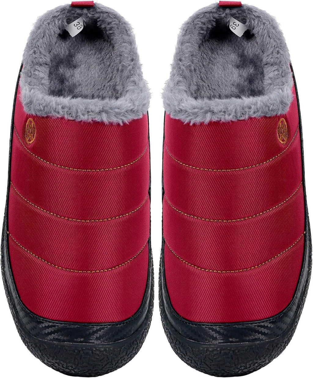 Womens Mens House Slippers Slip on Snow Winter Warm Fully Fur Lined Slippers Indoor Outdoor Shoes