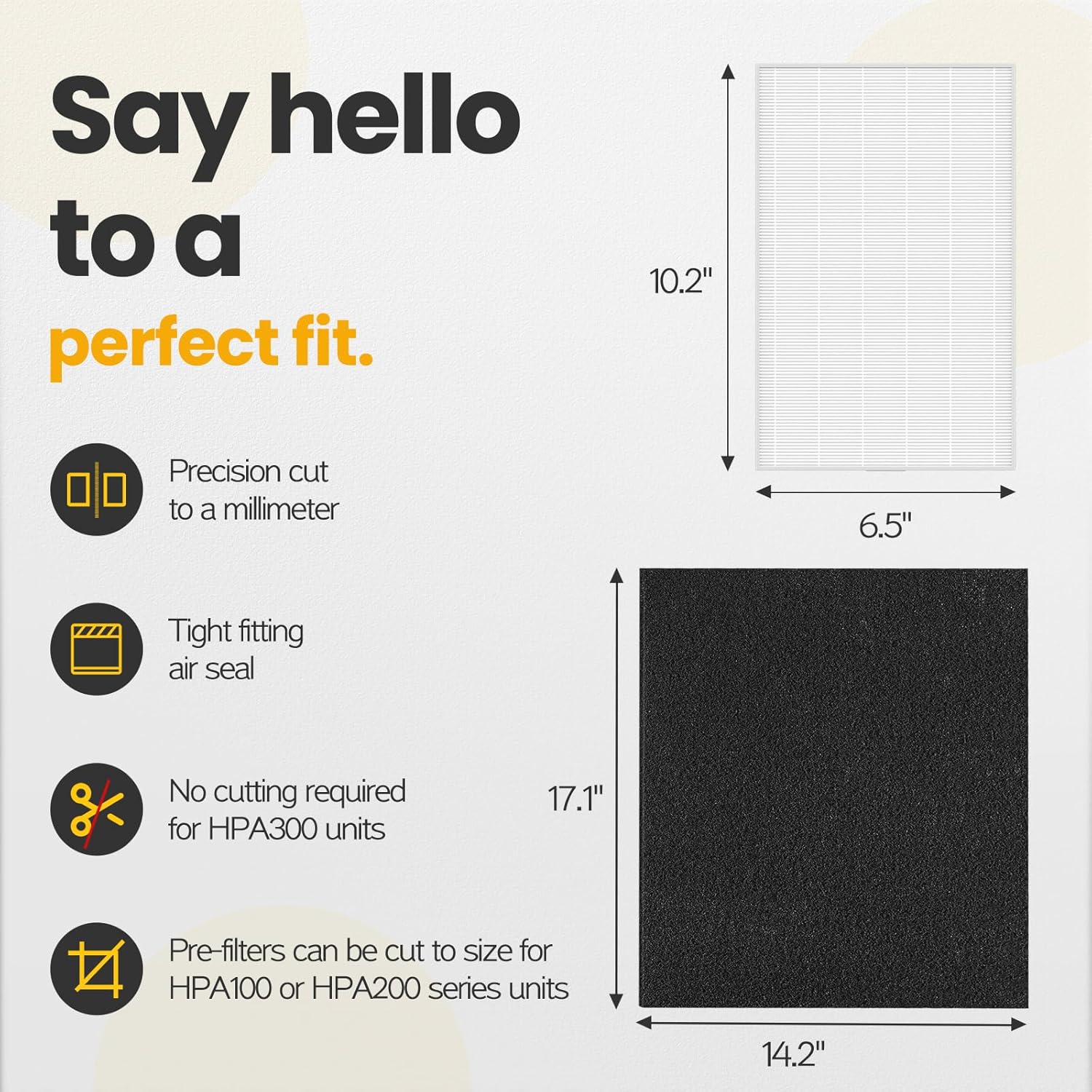 HPA300 HEPA Filter Replacement Compatible with Honeywell Air Purifier HPA300 Series, HPA300, HPA304, HPA8350, HPA300VP, HPA3300b, HPA5300, Pack of 6 HEPA R and 8 Pre filters A HRF-AP1