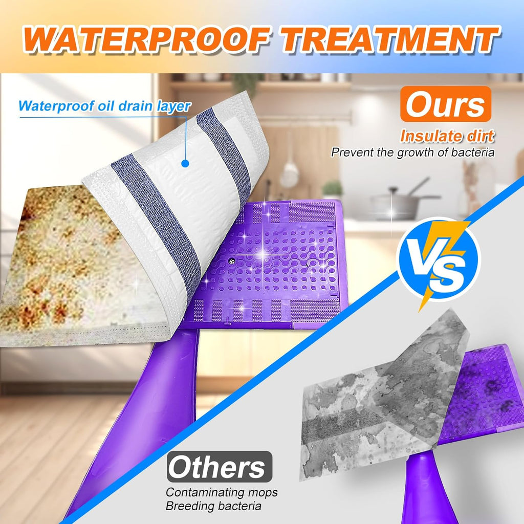 Mopping Pad Refill Compatible with Swiffer Wet Jet Mop Disposable Wet Jet Mopping Pads for All Purpose Multi-Surface Hardwood Floor Cleaning Thickness & Absorbent, 24 Count
