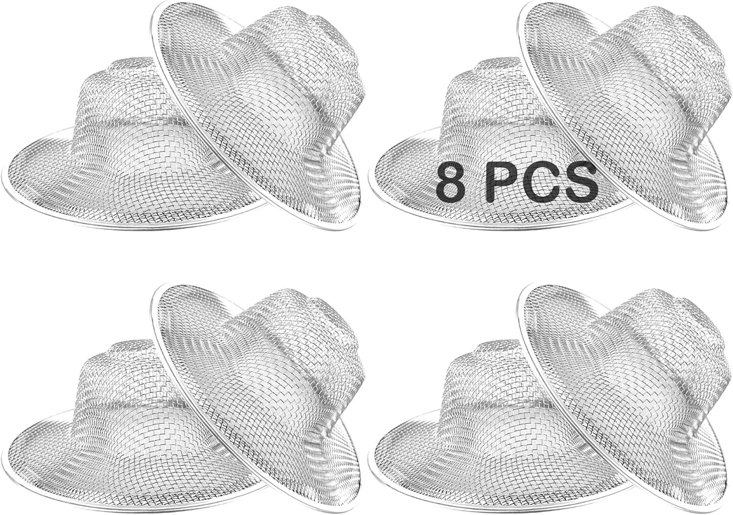 8PCS Metal Mesh Kitchen Sink Strainer, 3.54" Stainless Steel Slop Basket Filter Trap, Mesh Sink Drain Strainer Kitchen, Hair Basket Drain - Fits Most Kitchen Bathroom Sinks Shower Floor Drain