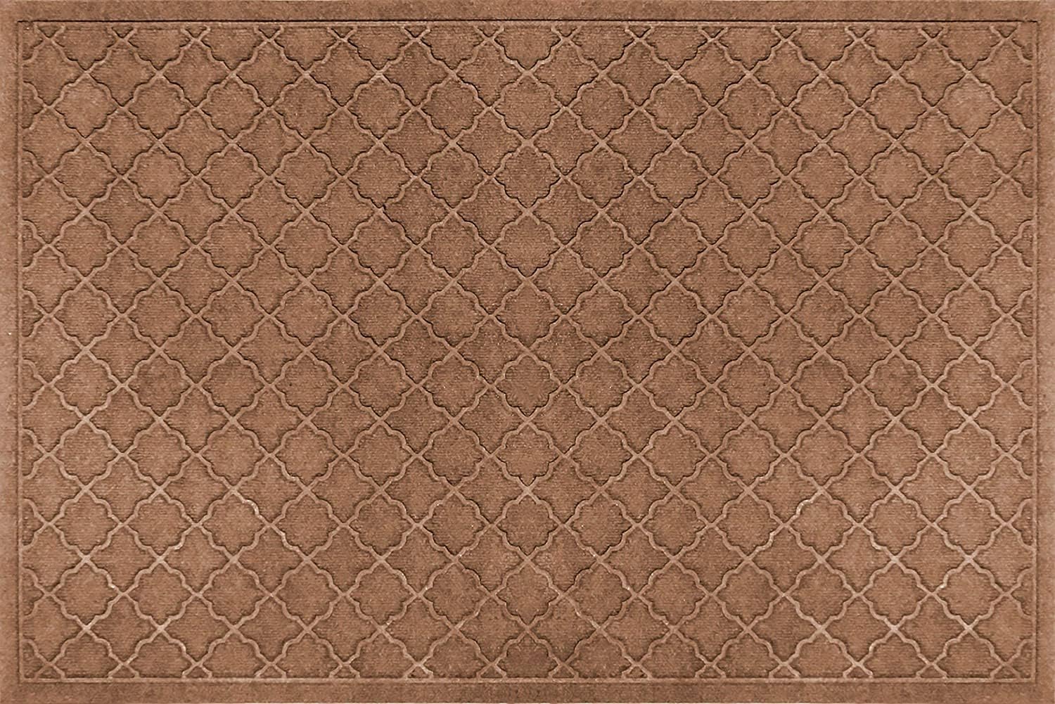 WaterHog Heavy Duty Doorway Mat, 4' x 6', Made in USA, Durable & Skid-Resistant Entryway Mat, Water-Trapping, Indoor/Outdoor Decorative Floor Covering, Cordova Collection, Dark Brown