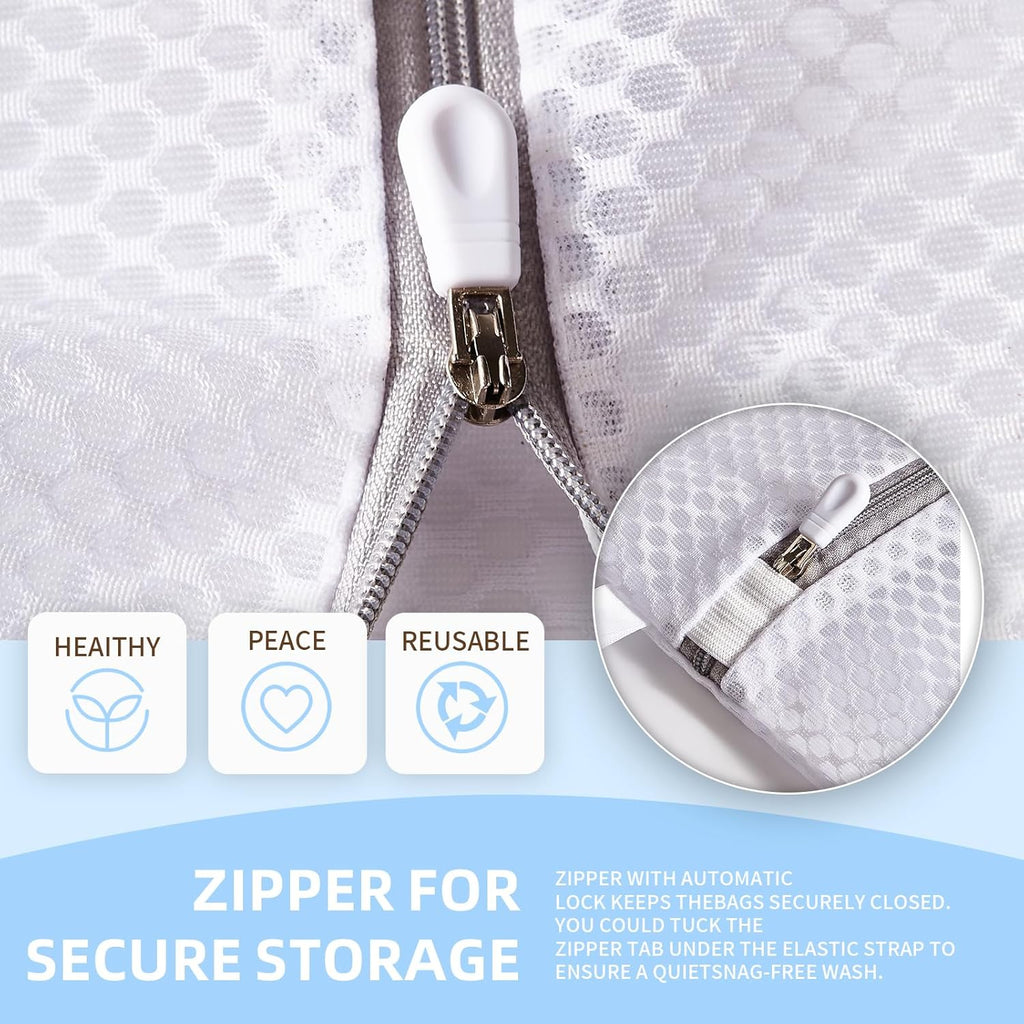 Mesh Laundry Bags, Mesh Wash Bags, Durable Mesh Structure with Strong Zipper, Suitable for Underwear, Delicate Clothes, Pants, Shoes, Socks Washing (Honey mesh, Large 20 * 24in*3pcs)